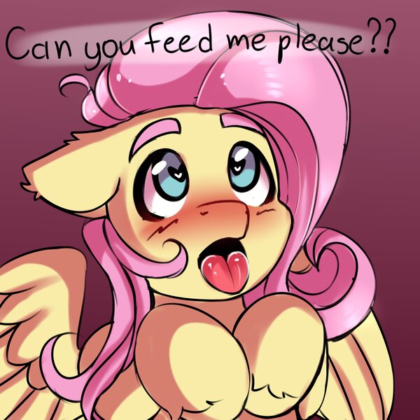 Size: 3512x3512 | Tagged: suggestive, artist:knochka, derpibooru import, fluttershy, pegasus, pony, blushing, dialogue, female, gradient background, heart eyes, image, jpeg, looking up, mare, open mouth, solo, solo female, tongue out, wingding eyes