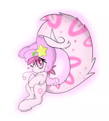 Size: 2318x2587 | Tagged: safe, artist:rolo, derpibooru import, oc, oc:mochi, unofficial characters only, monster pony, original species, pony, big tail, female, floating heart, heart, image, looking at you, mare, one eye closed, png, simple background, smiling, solo, tail, tailmouth, tailmouth pony, white background, wink, winking at you