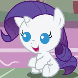 Size: 1920x1928 | Tagged: safe, artist:beavernator, derpibooru import, edit, rarity, pony, unicorn, babity, baby, baby pony, cropped, cute, female, filly, foal, image, jpeg, open mouth, open smile, raribetes, smiling, solo, younger