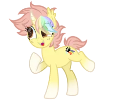 Size: 3000x2536 | Tagged: safe, artist:ponkus, derpibooru import, oc, oc:ponkus, unofficial characters only, bat pony, hybrid, pony, unicorn, coat markings, curved horn, ear fluff, fangs, female, freckles, full body, high res, hooves, horn, image, mare, open mouth, open smile, png, raised hoof, raised leg, show accurate, simple background, smiling, socks (coat marking), solo, standing, standing on two hooves, transparent background