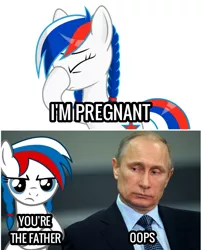 Size: 1492x1856 | Tagged: suggestive, edit, oc, oc:marussia, ponified, pony, image, implied pregnancy, implied sex, jpeg, nation ponies, russia, vladimir putin