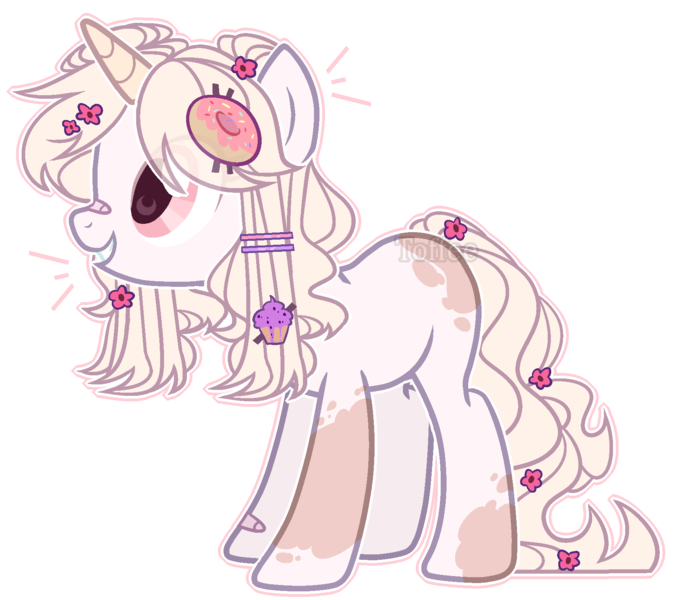 Size: 1741x1525 | Tagged: safe, artist:toffeelavender, derpibooru import, oc, unofficial characters only, pony, unicorn, base used, donut, female, food, horn, image, mare, png, simple background, solo, transparent background, unicorn oc