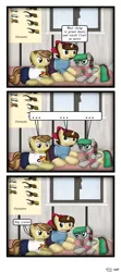 Size: 1135x2553 | Tagged: safe, artist:99999999000, derpibooru import, oc, oc:li anna, oc:mar baolin, oc:zhang cathy, unofficial characters only, earth pony, pegasus, pony, unicorn, bed, bedroom, comic, female, filly, foal, glasses, image, png, window