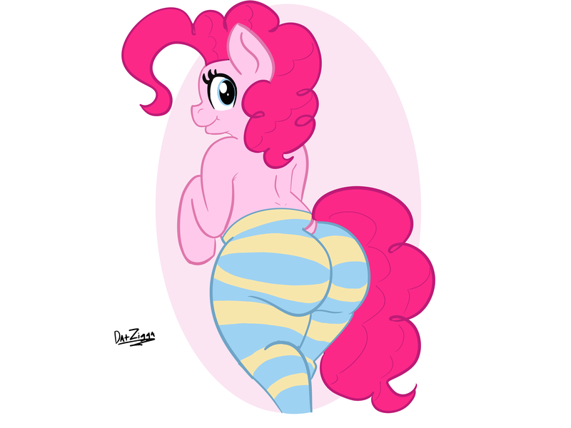 Size: 4098x3072 | Tagged: suggestive, artist:datzigga, derpibooru import, pinkie pie, pony, semi-anthro, balloonbutt, butt, clothes, image, leggings, png, solo, the ass was fat