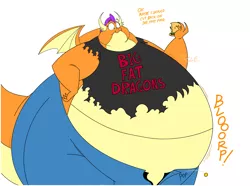 Size: 7684x5727 | Tagged: suggestive, artist:princebluemoon3, derpibooru import, smolder, dragon, absurd resolution, belly, big belly, burger, button popping, clothes, dialogue, dragoness, fat, female, food, huge belly, image, jeans, jpeg, midriff, need to go on a diet, obese, pants, ripped, ripped shirt, sblobder, shirt, simple background, solo, solo female, sweat, sweatdrop, weight gain, white background