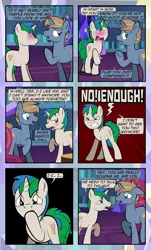Size: 1920x3169 | Tagged: safe, artist:alexdti, derpibooru import, oc, oc:brainstorm (alexdti), oc:marco, unofficial characters only, pony, unicorn, comic:quest for friendship, angry, comic, crying, duo, duo male, frown, high res, horn, image, jpeg, male, misspelling, open mouth, sad, stallion, talking, teeth, unicorn oc