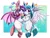 Size: 3046x2333 | Tagged: safe, artist:pridark, derpibooru import, oc, oc:malina, oc:starburn, unofficial characters only, bat pony, glaceon, pegasus, pony, sylveon, :p, animal onesie, bat pony oc, bat wings, clothes, costume, cute, image, kigurumi, looking at you, ocbetes, open mouth, patreon, patreon reward, pegasus oc, png, pokémon, seams, tongue out, wings