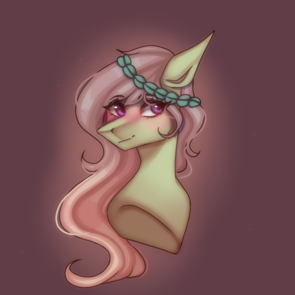 Size: 2048x2048 | Tagged: safe, artist:neonbugzz, derpibooru import, oc, oc:lavira, earth pony, pony, bust, floral head wreath, flower, image, looking at you, png, portrait, smiling, solo