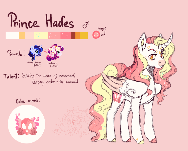 Size: 3000x2400 | Tagged: safe, artist:orphicswanart, derpibooru import, oc, oc:hades, alicorn, alternate universe, au:chaoticverse, image, offspring, parent:princess cadance, parent:shining armor, parents:shiningcadance, png, solo