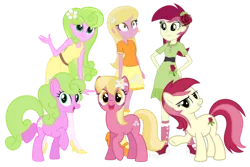 Size: 1280x854 | Tagged: safe, artist:bluemeganium, artist:darthlena, artist:flameprincess3535, artist:flutterguy317, artist:media1997, artist:silvervectors, artist:sketchmcreations, derpibooru import, daisy, flower wishes, lily, lily valley, roseluck, earth pony, pony, equestria girls, equestria girls-ified, female, flower, flower in hair, flower trio, image, mare, png, simple background, transparent background, vector