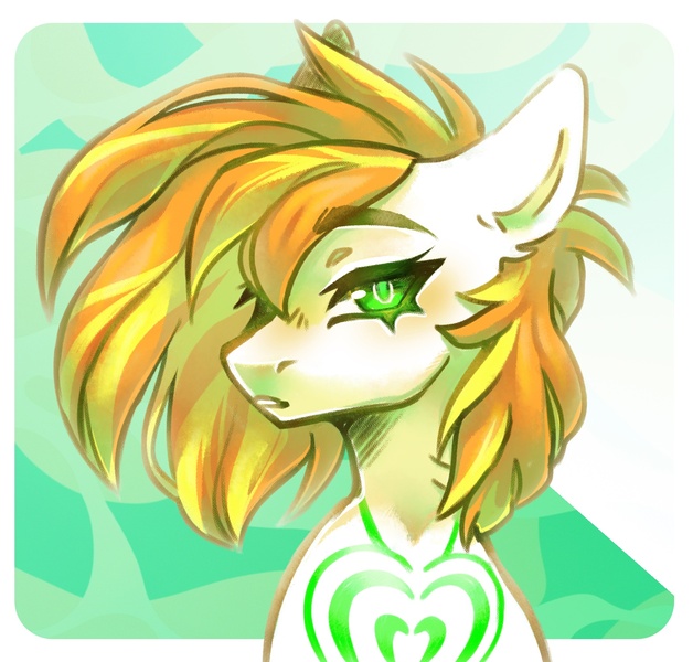 Size: 1743x1666 | Tagged: safe, artist:faract, derpibooru import, oc, oc:whitefull wave, unofficial characters only, original species, pony, shark, shark pony, abstract background, bust, eyebrows, eyebrows visible through hair, eyelashes, female, heart, image, jpeg, looking at you, mare, portrait, solo, two toned mane