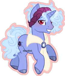 Size: 1007x1158 | Tagged: safe, artist:dinkydoolove, derpibooru import, oc, unofficial characters only, pony, unicorn, base used, grin, hoof polish, horn, image, male, offspring, parent:hoo'far, parent:trixie, parents:trixfar, png, simple background, smiling, solo, stallion, story included, transparent background, unicorn oc