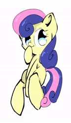 Size: 540x940 | Tagged: safe, artist:pnpn_721, derpibooru import, bon bon, sweetie drops, earth pony, pony, female, hoof over mouth, image, jpeg, looking at you, mare, simple background, solo, white background