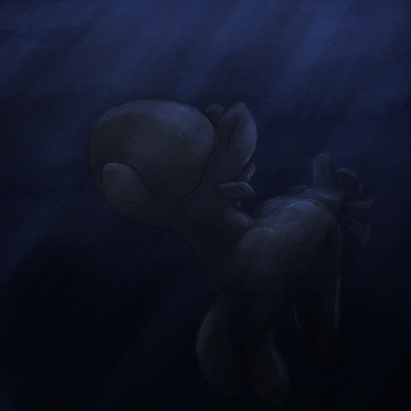 Size: 2500x2500 | Tagged: safe, artist:t72b, derpibooru import, oc, boatpony, pony, boat, female, image, looking up, mare, ocean, png, solo, submareine, submarine, swimming, underwater, virginia-class, water