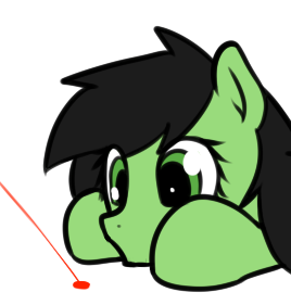 Size: 268x281 | Tagged: safe, artist:neuro, derpibooru import, oc, oc:anonfilly, unofficial characters only, earth pony, pony, behaving like a cat, female, filly, foal, image, laser pointer, looking at something, png, simple background, solo, transparent background