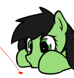 Size: 268x281 | Tagged: safe, artist:neuro, derpibooru import, oc, oc:anonfilly, unofficial characters only, earth pony, pony, behaving like a cat, female, filly, foal, image, laser pointer, looking at something, png, simple background, solo, transparent background