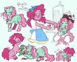 Size: 2036x1622 | Tagged: safe, artist:sp00kberry, derpibooru import, minty, pinkie pie, human, pony, female, image, jpeg, lesbian, shipping