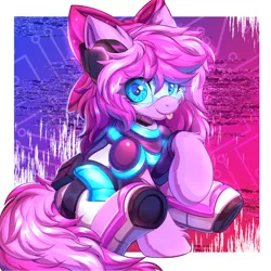 Size: 3000x3000 | Tagged: safe, artist:ask-colorsound, derpibooru import, oc, oc:lillybit, adorkable, bow, commission, cute, dork, gaming headset, glitch t, headphones, headset, image, oc onl, outfit, png, ribbon, tongue out, ych res