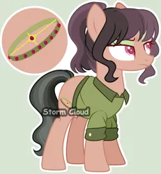 Size: 2236x2422 | Tagged: safe, artist:dinkydoolove, derpibooru import, oc, unnamed oc, unofficial characters only, earth pony, pony, base used, clothes, earth pony oc, eyelashes, image, offspring, parent:daring do, parent:doctor caballeron, parents:daballeron, png, simple background, solo, unamused, watermark