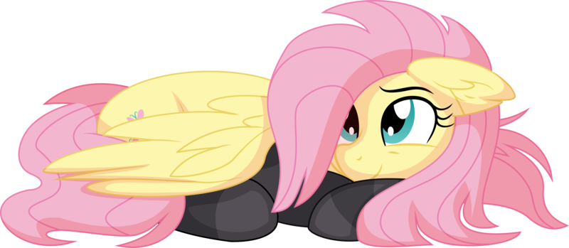 Size: 9969x4352 | Tagged: safe, artist:cyanlightning, derpibooru import, fluttershy, pegasus, pony, .svg available, absurd resolution, clothes, cute, daaaaaaaaaaaw, ear fluff, female, image, lying down, mare, png, prone, shyabetes, simple background, socks, solo, striped socks, transparent background, vector, weapons-grade cute