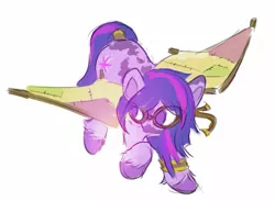 Size: 1591x1162 | Tagged: safe, artist:adamscage, derpibooru import, twilight sparkle, earth pony, pony, artificial wings, augmented, coat markings, earth pony twilight, female, g5 concept leaks, goggles, image, jpeg, mare, race swap, simple background, solo, twilight sparkle (g5 concept leak), white background, wings