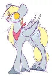 Size: 1269x1836 | Tagged: safe, artist:adamscage, derpibooru import, derpy hooves, pegasus, pony, coat markings, dappled, female, image, jpeg, mare, neckerchief, no pupils, simple background, sketch, solo, unshorn fetlocks, white background