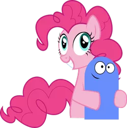 Size: 2444x2453 | Tagged: safe, artist:sourspot, derpibooru import, pinkie pie, earth pony, pony, double rainboom, bloo (foster's), crossover, foster's home for imaginary friends, high res, image, lauren faust, png, simple background, transparent background, vector