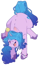 Size: 2300x3872 | Tagged: safe, artist:cutepencilcase, derpibooru import, part of a set, izzy moonbow, pony, unicorn, ball, g5, hanging, horn, hornball, image, izzy's tennis ball, png, simple background, smiling, solo, tennis ball, transparent background