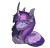 Size: 3145x3000 | Tagged: safe, artist:venommocity, derpibooru import, twilight sparkle, twilight sparkle (alicorn), alicorn, pony, alternate design, bust, colored wings, curved horn, glowing eyes, headcanon in the description, horn, image, png, simple background, solo, transparent background, two toned wings, wings