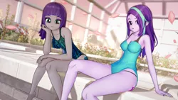 Size: 1920x1080 | Tagged: safe, artist:ratachu666, derpibooru import, maud pie, starlight glimmer, equestria girls, 3d, clothes, duo, female, image, koikatsu, male, png, straight, swimsuit