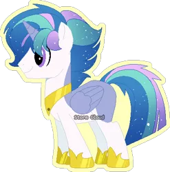 Size: 445x451 | Tagged: safe, artist:dinkydoolove, derpibooru import, oc, unofficial characters only, alicorn, pony, alicorn oc, base used, ethereal mane, hoof shoes, horn, image, male, offspring, parent:princess celestia, parent:royal guard, parents:guardlestia, peytral, png, simple background, stallion, starry mane, transparent background, wings