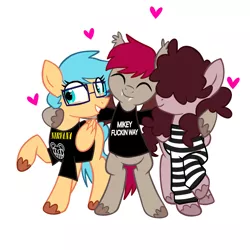 Size: 1280x1280 | Tagged: safe, derpibooru import, oc, oc:alandisc, pegasus, undead, vampire, vampony, best friends, better of-, bitches, blue hair, curly hair, emo, ex friends, fuck, glasses, heart, image, lol, mikey fuckin way, nirvana, png, radiohead, red hair, to the end, yeah