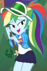 Size: 396x594 | Tagged: safe, artist:flutteryaylove, derpibooru import, edit, edited screencap, screencap, rainbow dash, equestria girls, equestria girls series, sunset's backstage pass!, spoiler:eqg series (season 2), clothes, image, miniskirt, png, skirt, smiling