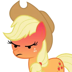 Size: 4000x4000 | Tagged: safe, artist:dharthez, derpibooru import, edit, applejack, angry, cowboy hat, emoji, frown, hat, image, lidded eyes, png, simple background, solo, transparent background