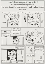 Size: 1601x2249 | Tagged: safe, artist:ponyfusk, derpibooru import, oc, oc:grapevine, oc:wax feather, pegasus, pony, unicorn, box, colt, comic, female, foal, homeless, image, male, png