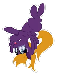 Size: 1980x2604 | Tagged: safe, artist:justapone, derpibooru import, oc, oc:brainstorm (alexdti), unofficial characters only, pegasus, cheek fluff, colored, colored pupils, colored wings, ear fluff, februpony, female, glasses, image, open mouth, pegasus oc, png, simple background, smiling, solo, solo female, transparent background, upside down, wings