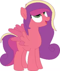 Size: 316x377 | Tagged: safe, artist:joystick12, derpibooru import, oc, unofficial characters only, pegasus, pony, base used, female, image, mare, offspring, parent:big macintosh, parent:princess cadance, parents:cadmac, pegasus oc, png, simple background, solo, spread wings, white background, wings