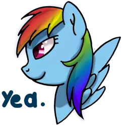 Size: 880x908 | Tagged: safe, artist:teakay-c-ii-r, rainbow dash, pony, bust, chad, female, g4, image, mare, meme, nordic gamer, png, ponified meme, simple background, solo, yes