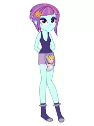 Size: 1280x1707 | Tagged: suggestive, artist:dragonrider333, derpibooru import, sunny flare, equestria girls, 1000 years in photoshop, clothes, diaper, diaper fetish, fetish, image, jpeg, pullup (diaper), shirt, socks, tanktop