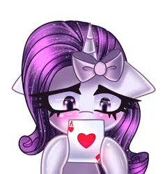 Size: 3880x4096 | Tagged: safe, artist:opal_radiance, derpibooru import, oc, oc:violin melody, pony, unicorn, big eyes, card, commission, cute, dreamy eyes, female, image, jpeg, mane, mare, purple mane, solo, your character here