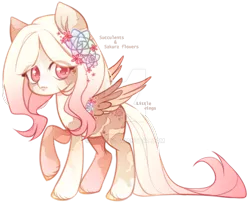 Size: 1024x831 | Tagged: safe, artist:miioko, derpibooru import, oc, unofficial characters only, pegasus, pony, deviantart watermark, eyelashes, female, flower, flower in hair, image, mare, obtrusive watermark, pegasus oc, png, raised hoof, simple background, solo, transparent background, watermark, wings