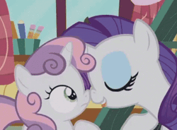 Size: 474x348 | Tagged: suggestive, artist:haltie, derpibooru import, edit, edited screencap, screencap, rarity, sweetie belle, pony, unicorn, forever filly, age difference, animated, bedroom eyes, blushing, boop, drool, drool string, duo, female, filly, filly on mare, foal, foalcon, french kiss, gif, image, incest, kiss edit, kissing, lesbian, mare, mare on filly, noseboop, open mouth, raribelle, raricest, shipping, siblings, sisters, sloppy kissing, tongue out, underage