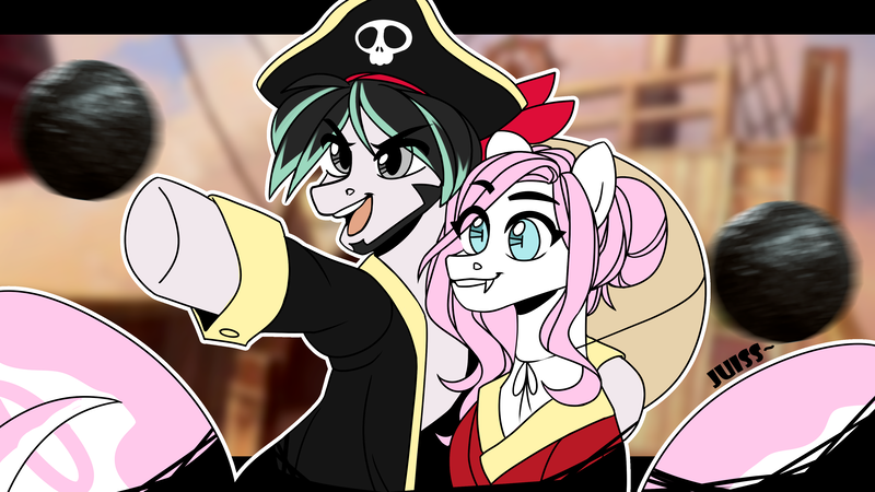 Size: 3840x2160 | Tagged: safe, artist:juiss, derpibooru import, oc, oc:captain juiss, lamia, original species, pegasus, pony, cannonball, clothes, hat, image, pirate, pirate hat, png