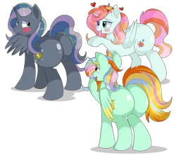 Size: 9000x7941 | Tagged: safe, artist:rainbowtashie, derpibooru import, cheerilee, compass star, evening star, fleur-de-lis, lightning dust, ms. harshwhinny, nurse redheart, party favor, sassy saddles, spitfire, thunderlane, trixie, oc, oc:princess healing glory, oc:princess sincere scholar, oc:wonder weather, alicorn, pony, alicorn oc, blushing, butt, commissioner:bigonionbean, crown, cute, cutie mark, embarrassed, female, flank, fusion, fusion: princess healing glory, fusion:princess sincere scholar, fusion:wonder weather, heart, horn, image, jewelry, male, mare, plot, png, regalia, royalty, simple background, stallion, tail, transparent background, wings, wings down