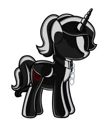 Size: 2992x3492 | Tagged: suggestive, artist:andrevus, derpibooru import, edit, oc, oc:pinkmane, unofficial characters only, alicorn, latex pony, original species, alicorn oc, alternate cutie mark, bondage, chains, collar, doll, dollified, encasement, horn, image, inanimate tf, latex, latexified, living latex, no eyes, png, pregnant, rubber, rubber drone, show accurate, simple background, solo, toy, transformation, transparent background, wings
