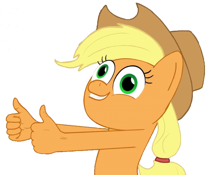 Size: 720x576 | Tagged: safe, artist:piemations, derpibooru import, edit, edited screencap, screencap, applejack, earth pony, human, friendship is violence, approval, approved, background removed, humanized, image, not a vector, parody, png, simple background, thumbs up, transparent background