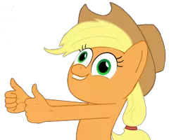 Size: 720x576 | Tagged: safe, artist:piemations, derpibooru import, edit, edited screencap, screencap, applejack, earth pony, human, friendship is violence, approval, approved, background removed, humanized, image, not a vector, parody, png, simple background, thumbs up, transparent background