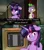 Size: 597x673 | Tagged: safe, artist:to_fat_to_fly, derpibooru import, spike, twilight sparkle, dragon, pony, unicorn, comic, computer, coraline, crt monitor, dialogue, drawthread, female, horn, image, male, mare, meme, open mouth, parody, photoshop, png, ponified meme, sitting, subtitles, talking, unicorn twilight