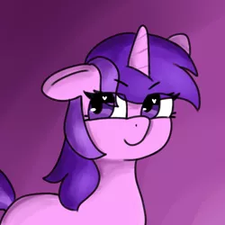 Size: 1280x1280 | Tagged: safe, artist:seylan, derpibooru import, amethyst star, pony, unicorn, digital art, horn, image, one ear down, png, simple background, solo