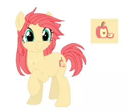Size: 467x408 | Tagged: safe, artist:selenaede, artist:xlollycreamx, derpibooru import, oc, unnamed oc, unofficial characters only, earth pony, pony, base used, cutie mark, earth pony oc, female, image, looking at you, mare, offspring, parent:big macintosh, parent:fluttershy, parents:fluttermac, png, raised hoof, simple background, solo, white background